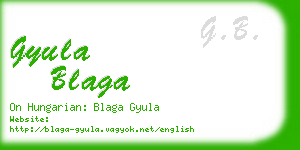 gyula blaga business card